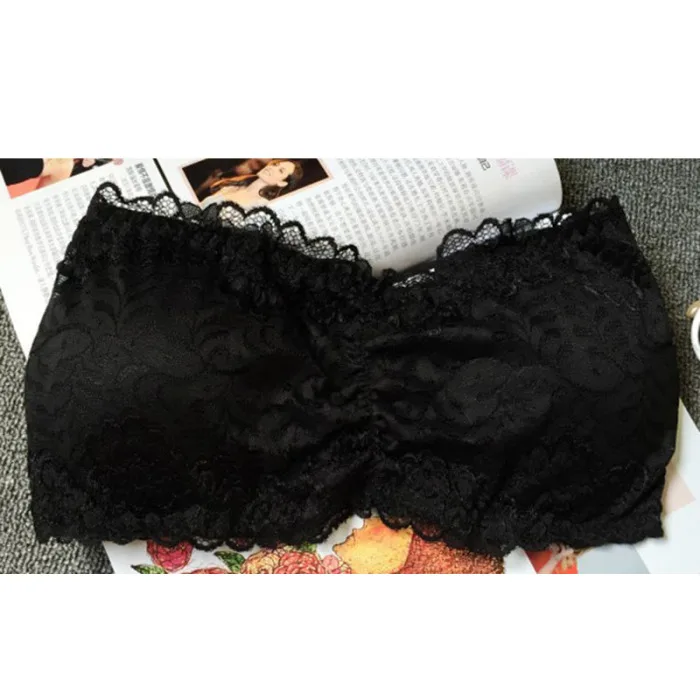 Пикантные брендовые Для женщин цветочные кружева Bralet Бюстгальтер Бюстье закрытие задней бюстгальтер Bandeau Топ Мягкий бюстгальтер без косточек без бретелек