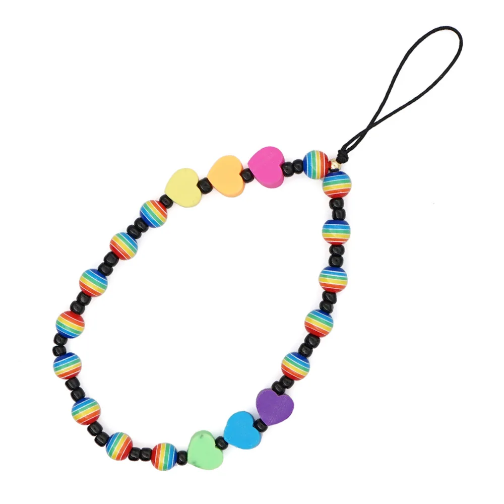 Новинка 2021 красочный акриловый бусина буква женский ремень для мобильного