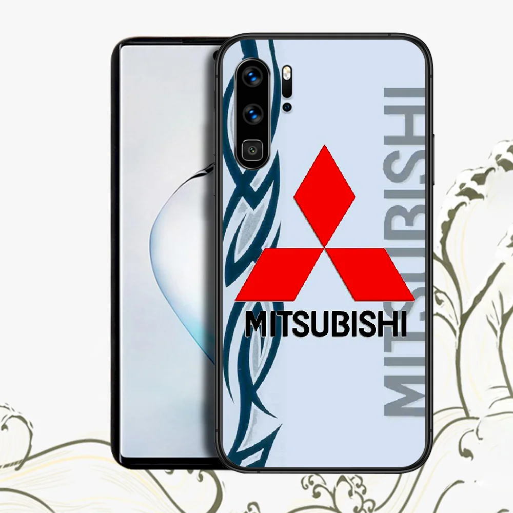 

Mitsubishi Cool Car Huawei P Mate Smart 9 10 20 30 40 Lite Z Y7 2019 Pro For Phone Case black Waterproof 3D Cover Trend Funda