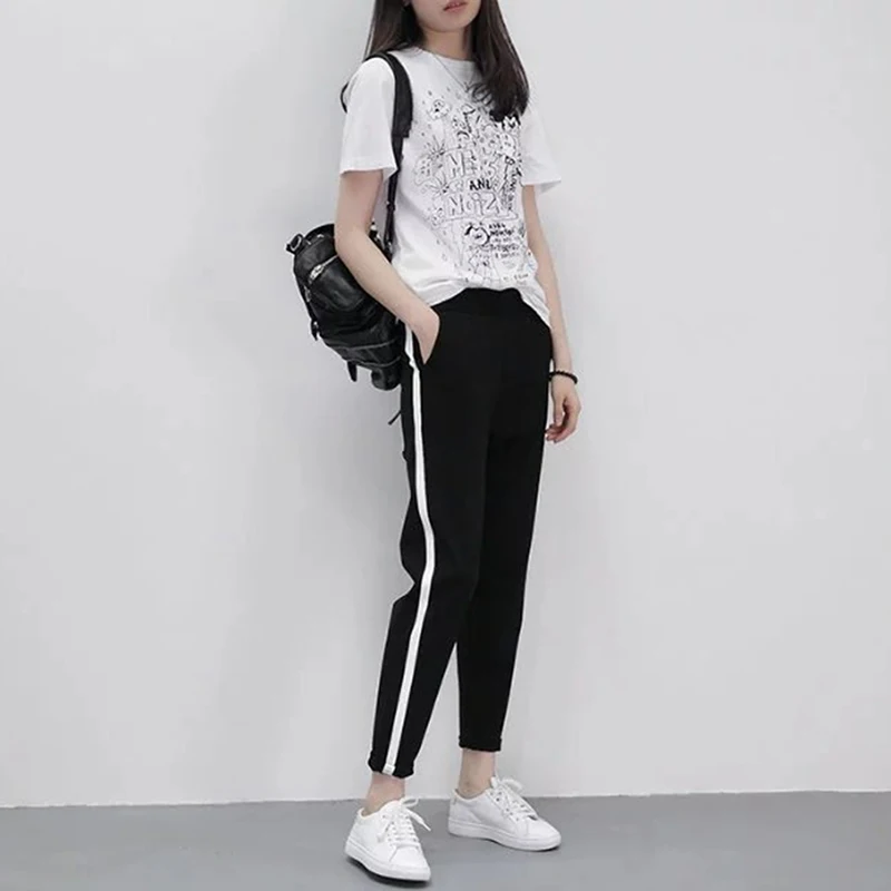 

New Spring Ladies Sports Trousers Hot Sale Unisex Jogging Pants Training Pants Elastic Waist Outdoor Running Pants