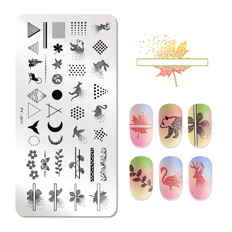 PICT YOU прямоугольная штамповка для ногтей шаблон геометрический рисунок