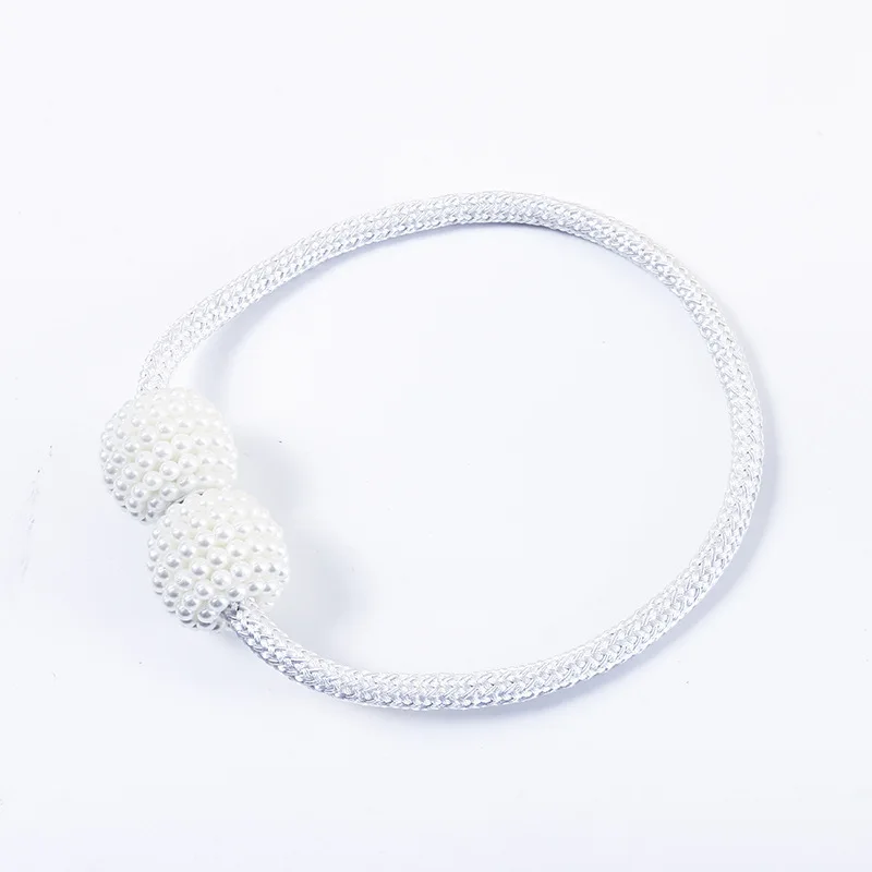 

Thick rope pearl magnetic buckle pearl magnetic buckle binding belt curtain buckle magnet binding ropesimple curtain magnet