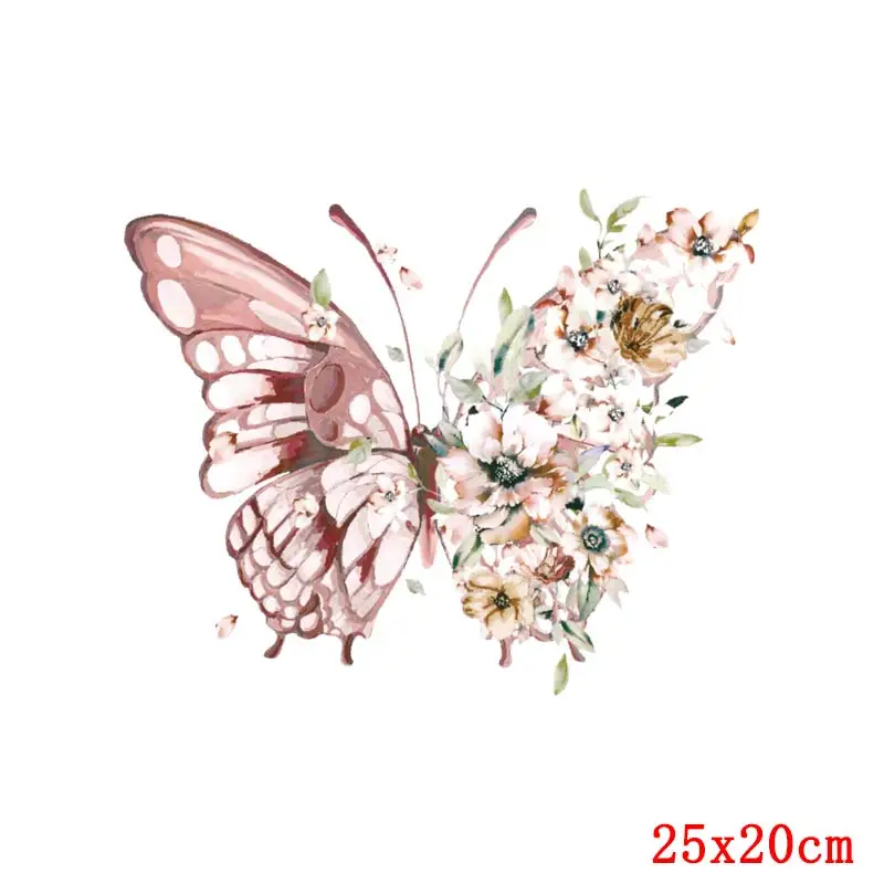 Обувь с украшениями в виде цветков и бабочек термо-Стикеры для одежды на одежде