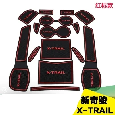 

Car Accessories For 2014 2015 2016 Nissan X-Trail T32 Gate Slot Pad Non-slip Cup Mats Anti Slip Door Groove Mat Sticker X Trail
