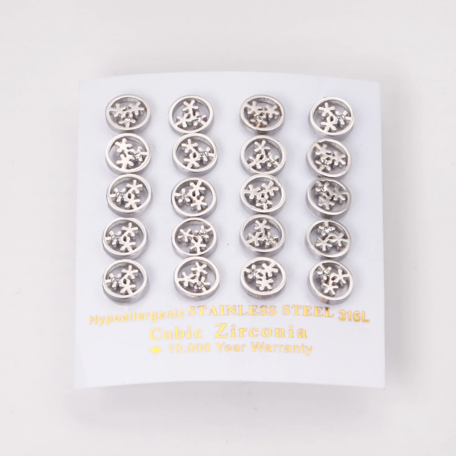 

10 Pairs Wholesale Earring Sets Women Fashio Flower Crystal Stud Earrings Stainless Steel Women Girls Piercing Jewelry Party