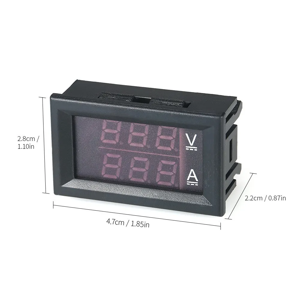 Светодиодный цифровой вольтметр Амперметр DC0 ~ 100 в 10 А красный/синий двойной