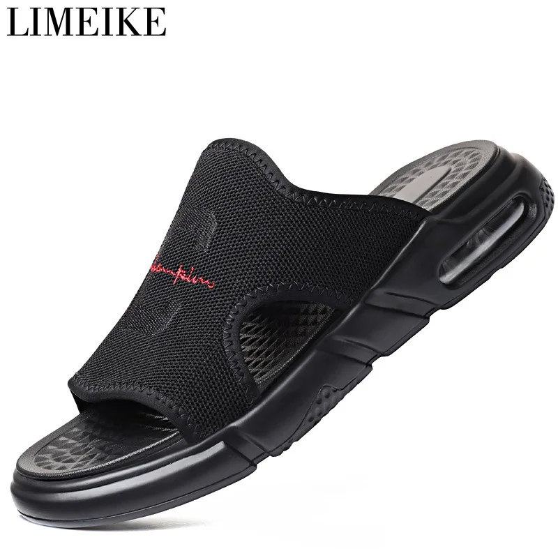 2020 Mens Shoes Air Mesh Cushion Slip On Designer Sandals Summer Men Beach Rome Gladiator Black Soft | Обувь