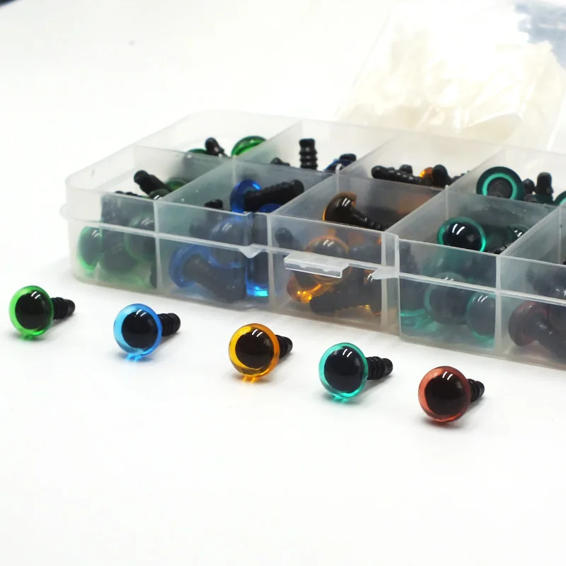 100 шт. 10 мм Разноцветные Пластиковые безопасные Глаза животных для игрушек