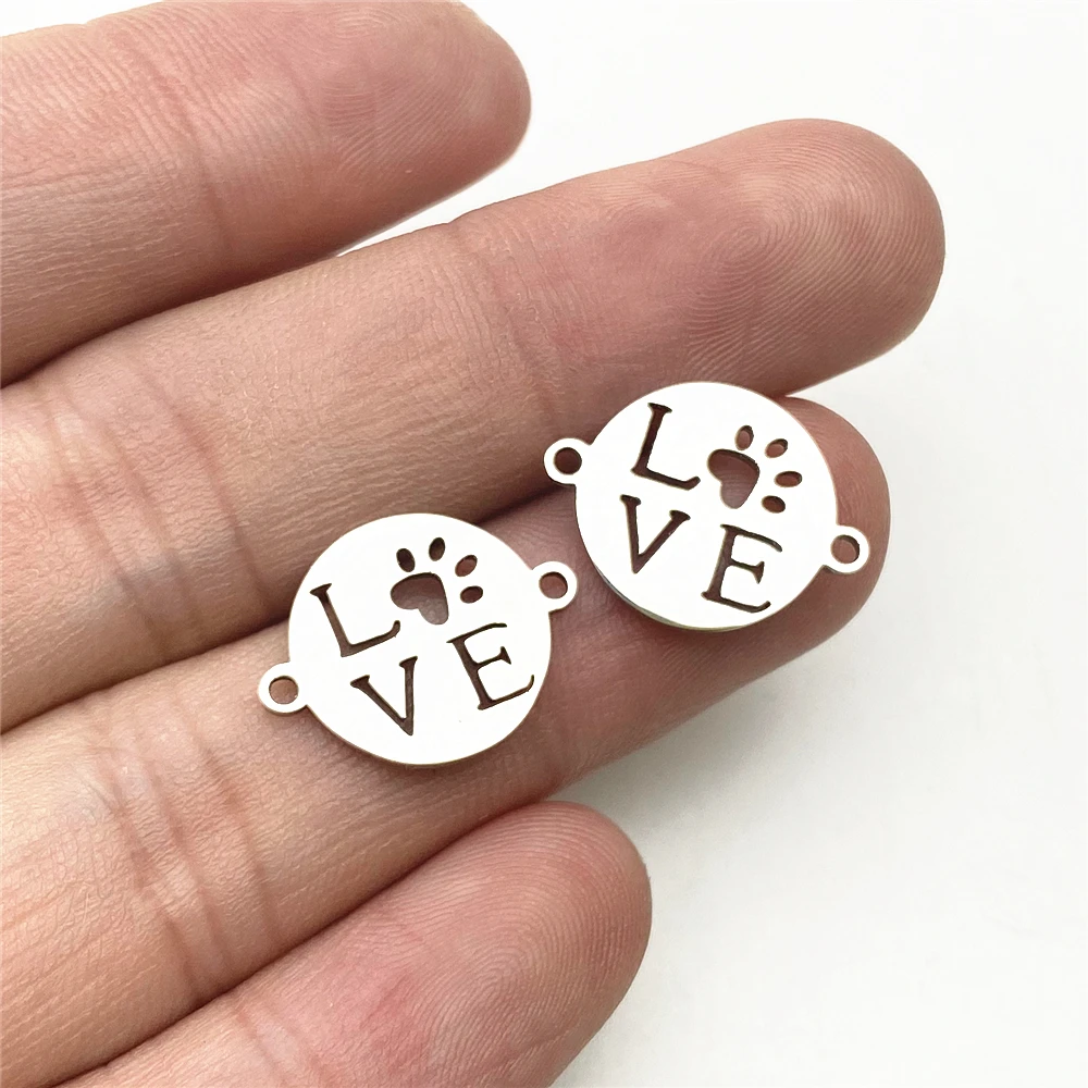 Подвески из нержавеющей стали в виде лап животного для браслета 10 шт. сделай сам