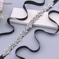 topqueen s429 s wedding bridal rhinestone sash belts prom strap female belt for dress long evening dress belt silk ribbon belt