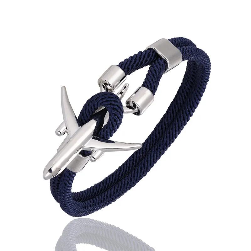 

Airport Fashion Men Women Airplane Anchor Bracelets Charm Rope Chain Paracord aviation life Jewelry Pulseras hombres