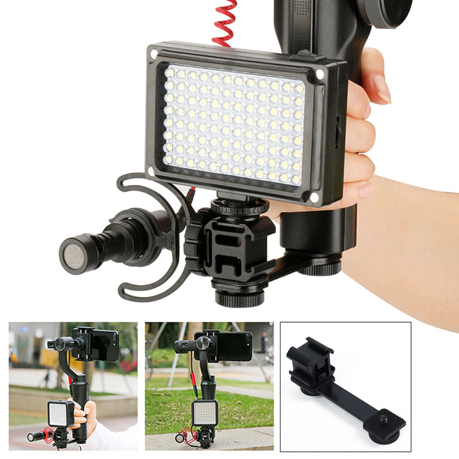 Тройной держатель для микрофона DJI OSMO Mobile 2 Zhiyun Smooth 4 Feiyu Vimble Gimbal Accessories - купить по