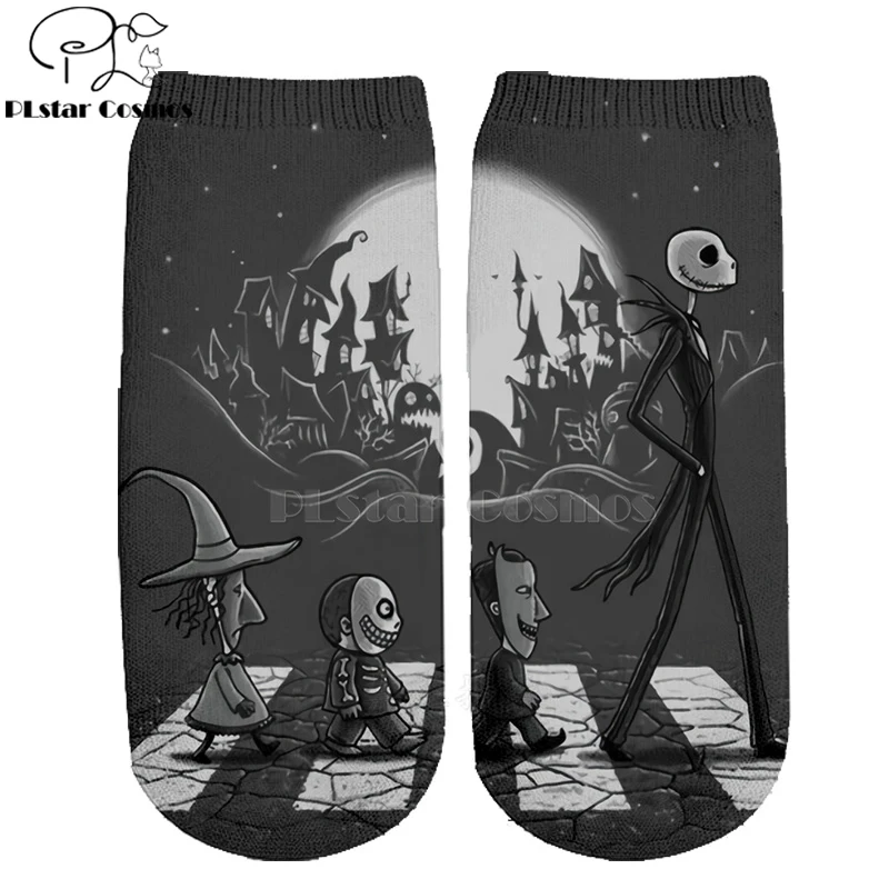 Хлопковые носки PLstar Cosmos nightster before christmas jack skellington разноцветные брендовые теплые короткие носки Хэллоуин-3