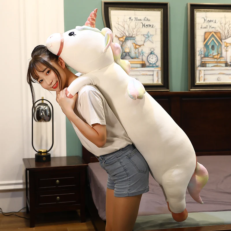 60/80 см с изображением милой радуги и ангел Единорог плюшевые игрушки куклы Мягкие