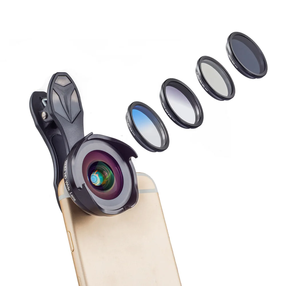 Профессиональный объектив Apexel HD для камеры телефона включает 0.6x широкоугольный