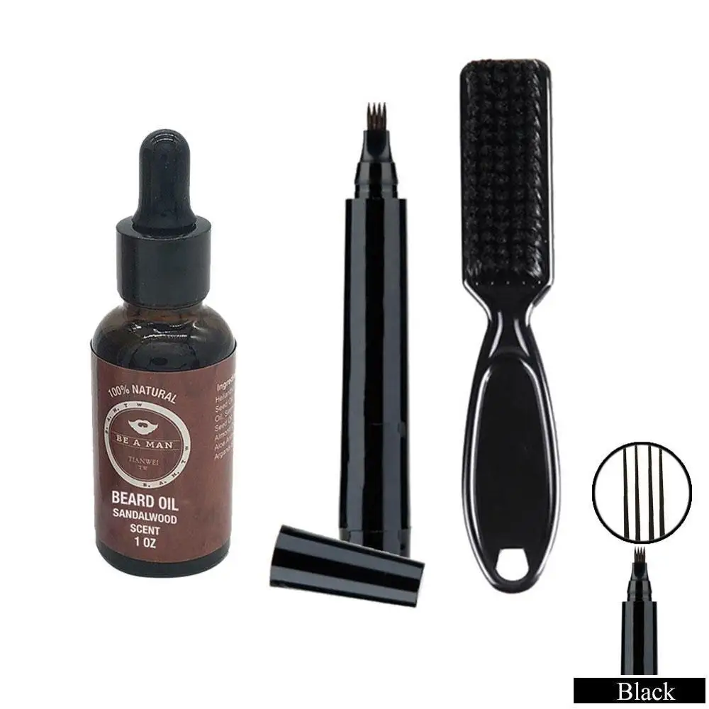 

Men Beard Growth Oil Kit Soften Hair Growth Nourishing Leave-In Conditioner Balm Moustache Beard Enhancer Wax Oil Care Bear D3Q1