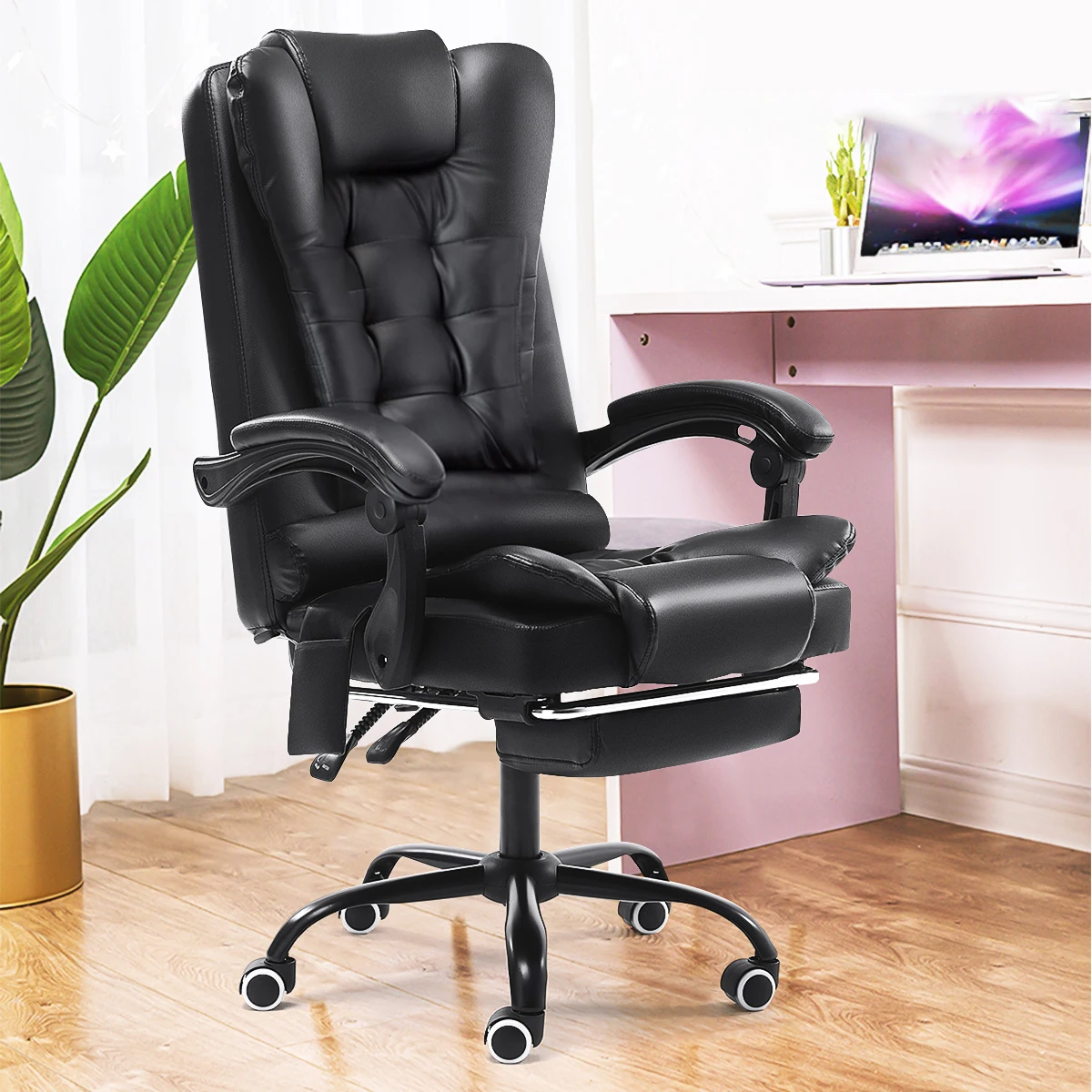 

Computer Office Chair Gaming Home Leather Executive Swivel Gamer Chair Lifting Rotatable Armchair Footrest Adjustable Desk Chair