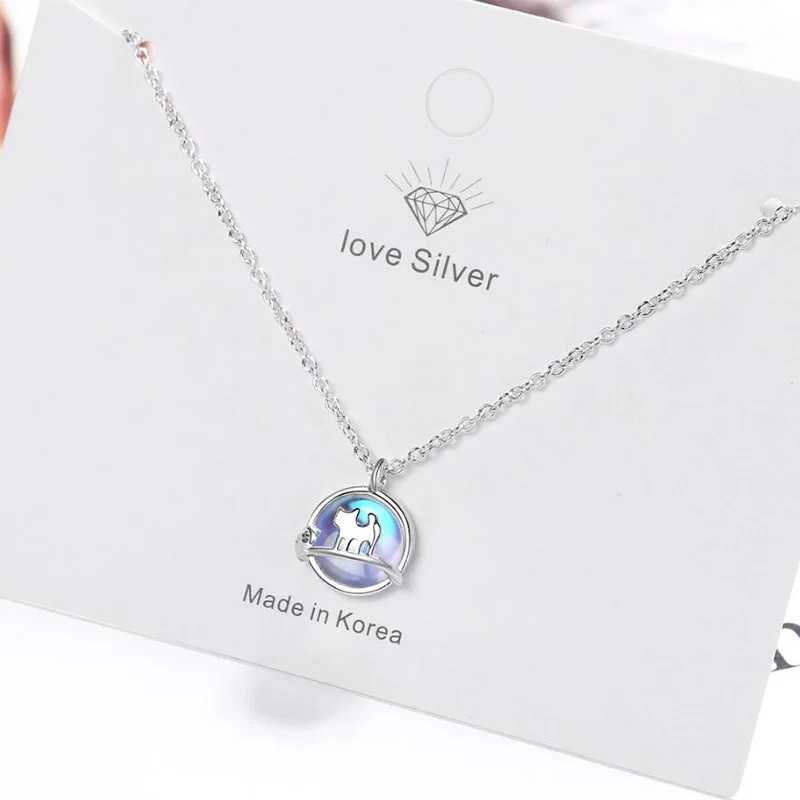 Женское ожерелье из серебра 925 пробы с кристаллами|Подвески| |