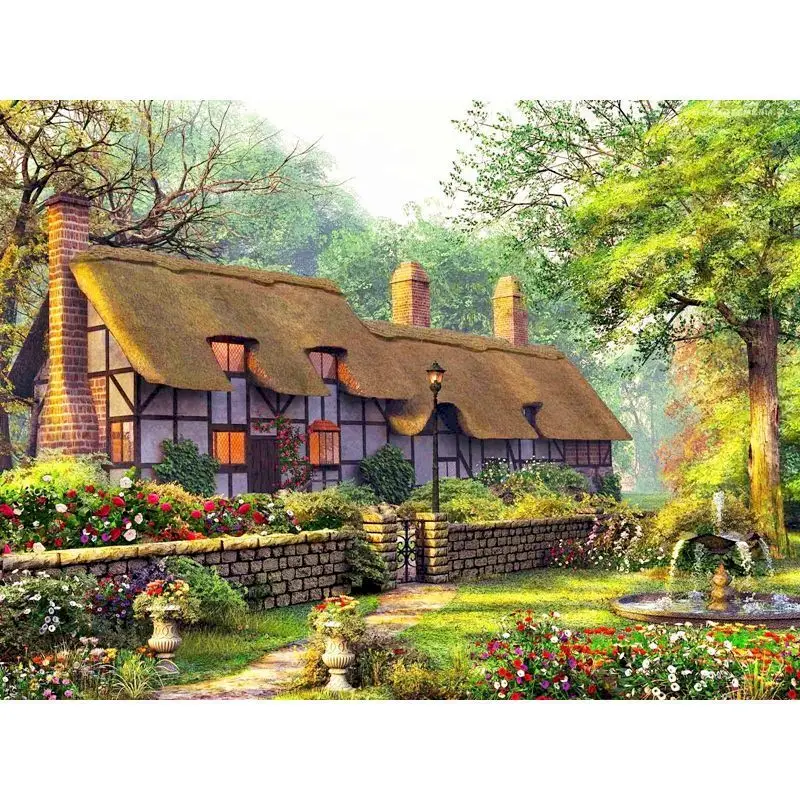 

Gatyztory Paint By Numbers For Adults Landscape Coloring By Numbers House Picture Acrylic Paints Set Home Decor Wall Art
