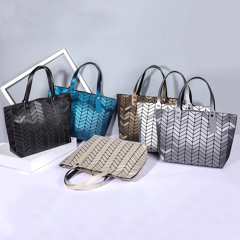 

Matte Solid Handbag For Women Large Capacity Female Shopping Bags Luxury Leather Designer Geometric Ladies Tote-Handle Sac Femme