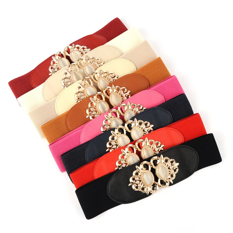 

Винтажный женский эластичный пояс, широкие эластичные ремни из искусственной кожи для женского платья, декоративный ремень из искусственн...