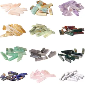 Бусины кварцевые неправильной формы, 5-8x20-40 мм, с отверстиями, для изготовления ювелирных изделий, 5 шт.