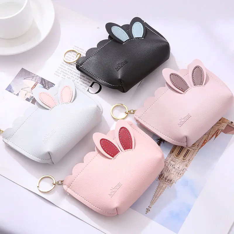 

Ladies Zipper Key Wallet Fashion Cute Rabbit Ear Coin Purse Ladies Wallet Small Coin Purse Small Bag Kawaii Wallet Little Girl