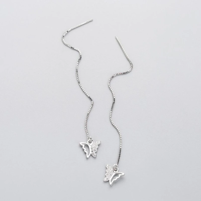 

Корейские милые серьги-бабочки, стразы из стерлингового серебра 925 пробы, темпераментные женские серьги, SEA045