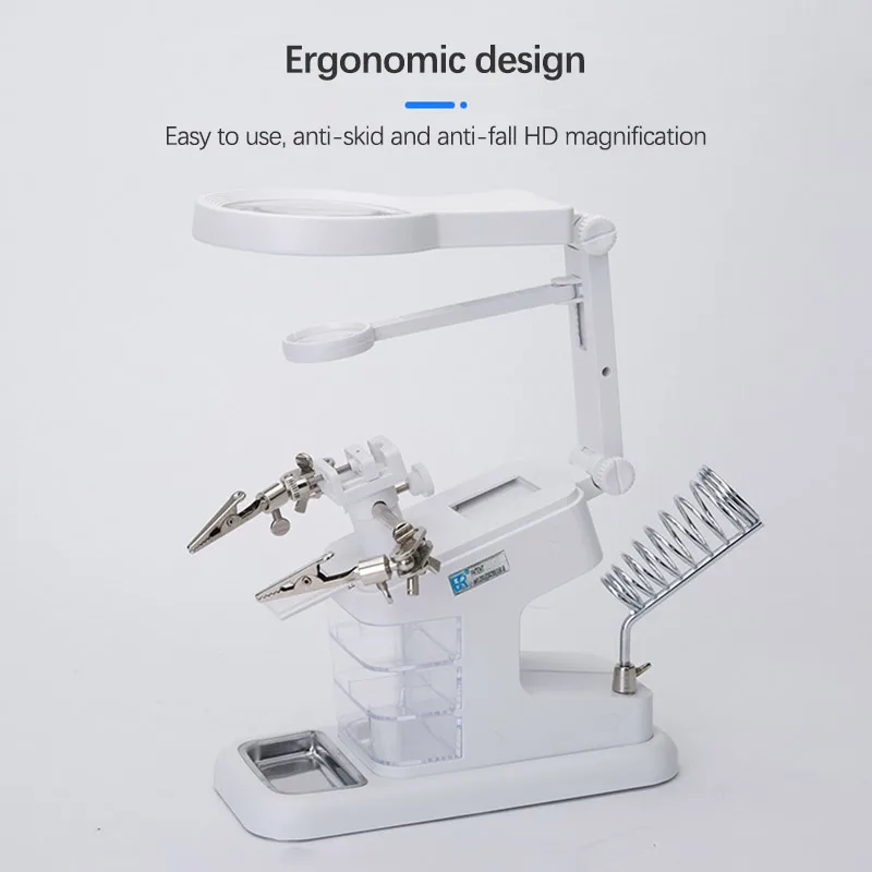 

Hand Soldering Iron Stand Welding Tool With Holder Clamp Helping Hand Repair LED Illuminated Glasses Alligator Clip