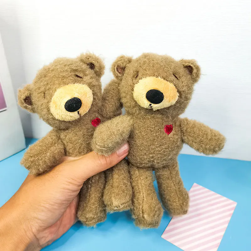 

Love Bear Animal Figurine Schoolbag Pendant Sleeping Bear Plush Toys Keychain Cartoon Stuffed Doll Ornaments Kawaii Kids Gifts