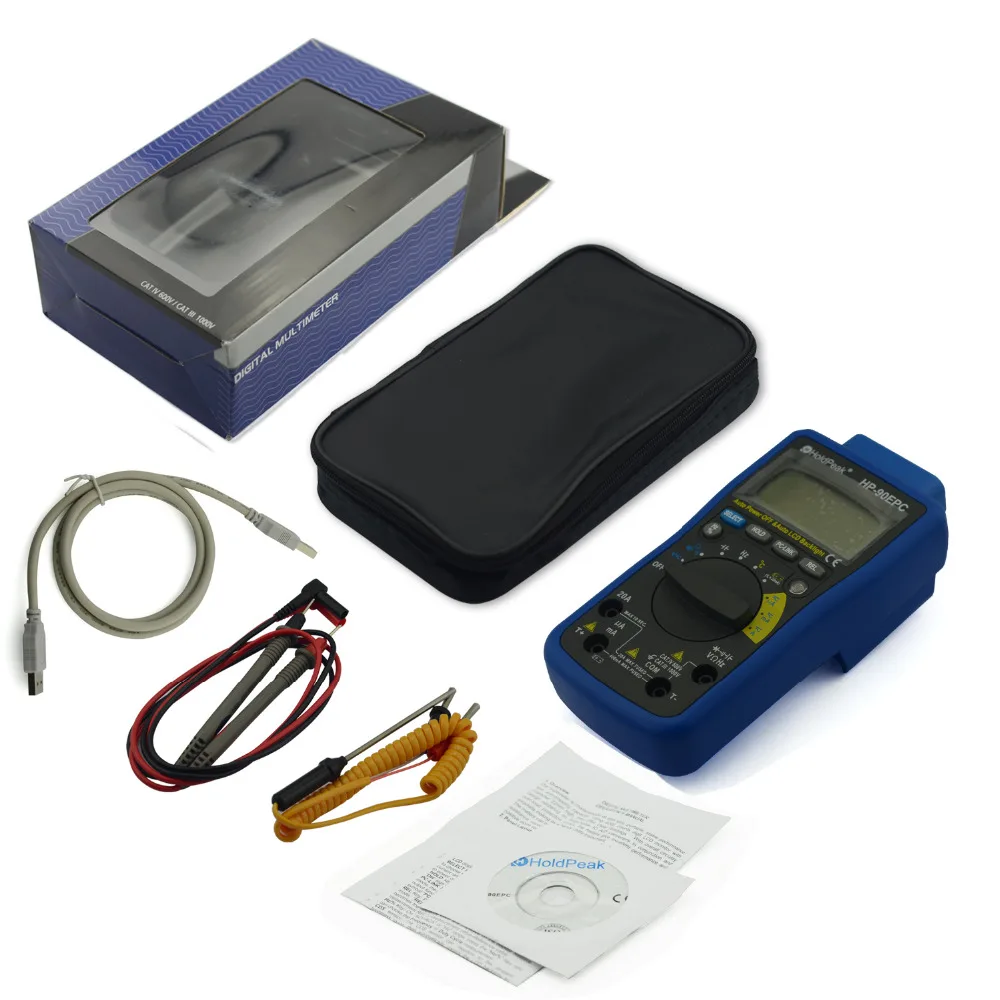 Best HoldPeak HP-90EPC Digital Multimeter USB Temperature Instruments Capacitance Meter Data Hold Multime | Дом и сад
