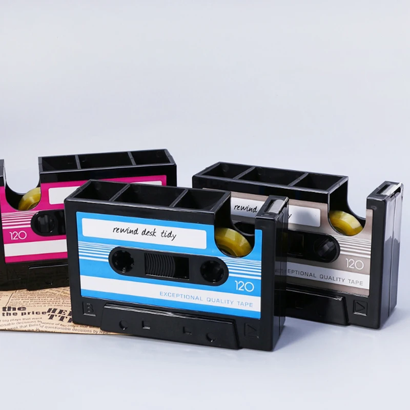 

Retro Pencil Holder Tape Styling Pen Ruler Makeup Brush Holder Organizer School Home Office Sundries Storage Table Accessories