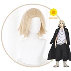 Парик для косплея в стиле аниме Токио Мстители манджиро Сано светильник лый блонд, короткие волосы, термостойкие синтетические волосы + Бесплатный парик, шапка для ролевых игр для мужчин