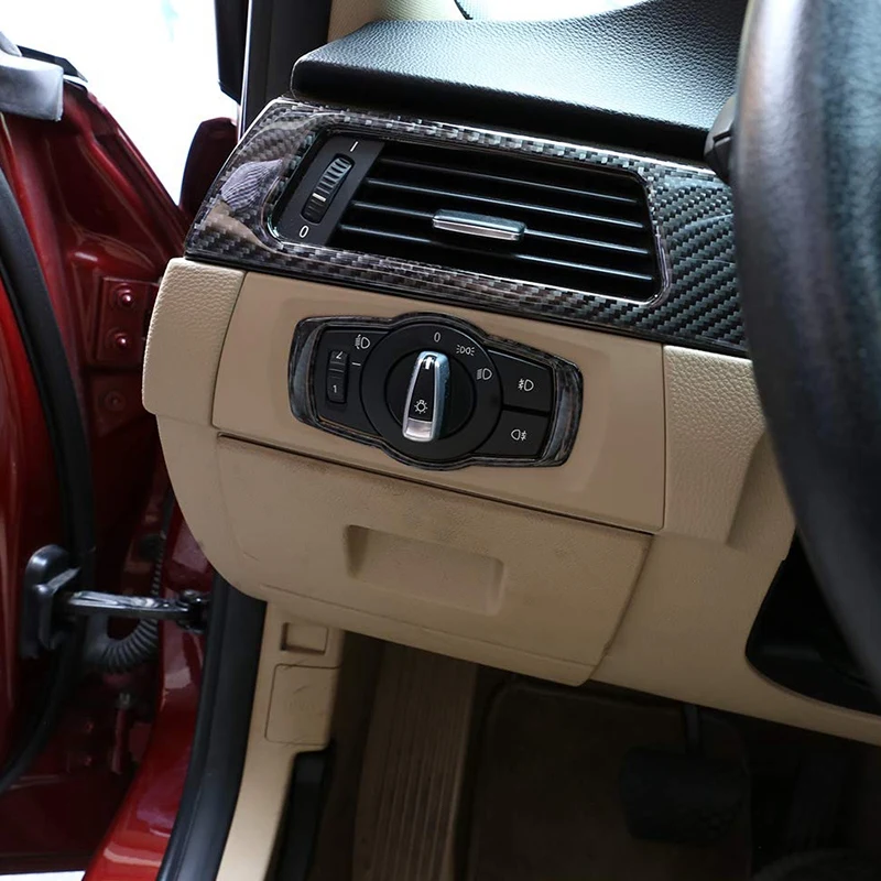 for E90 E92 E93 2008-2012 325I 328I 335I 3 Series Interior Carbon Fiber Headlight Switch Buttons Cover Trim | Автомобили и