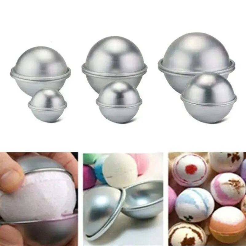 

2pcs/set New Bath Bomb Molds Aluminum Alloy Ball Sphere Bath Bomb Mold Cake Baking Pastry Mould Bath Bomb Set
