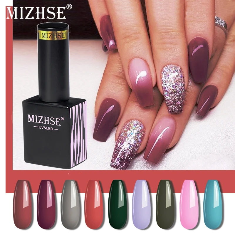 MZIHSE 2 шт./компл. УФ гель для ногтей набор полуперманентный лак Блестящий розовая
