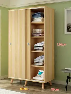 brown 80cm Легко собрать гардероб с раздвижными дверями шкаф для спальни мебель шкаф для хранения Aarmario muebles moveis деревянный современный шкаф - Цвет: brown 80cm