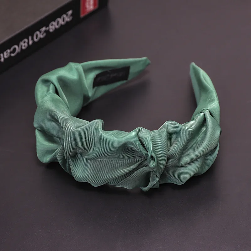 

DUOJIAOYAN Imitation satin Fold headband Girls Solid color wrinkled hair band hoop Elegant Women hair accessories