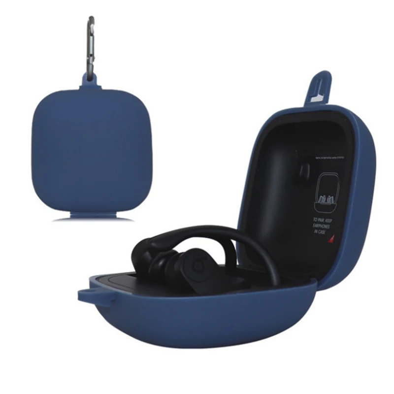 midnight blue Защитные Чехлы Наушники Аксессуары беспроводные Bluetooth наушники крышка силикагель сплошной цвет оболочки для Beats Powerbeats Pro - Цвет: midnight blue