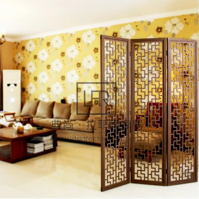 Современный короткий бытовой деревянный экран в китайском стиле винтажная перегородка стены вырез шерсть