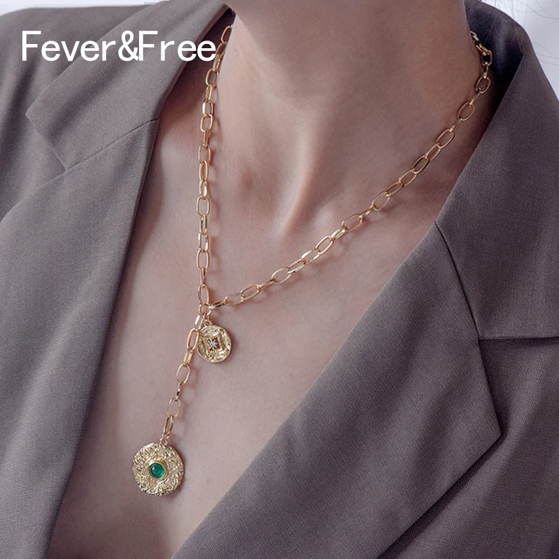 Женское длинное ожерелье с гальваническим покрытием Y-образной формы Роскошная