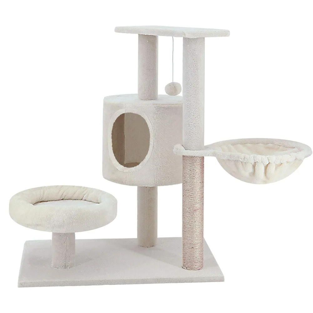 Кошка дерево играть башня кровать тренажерный зал белая мебель для домашних