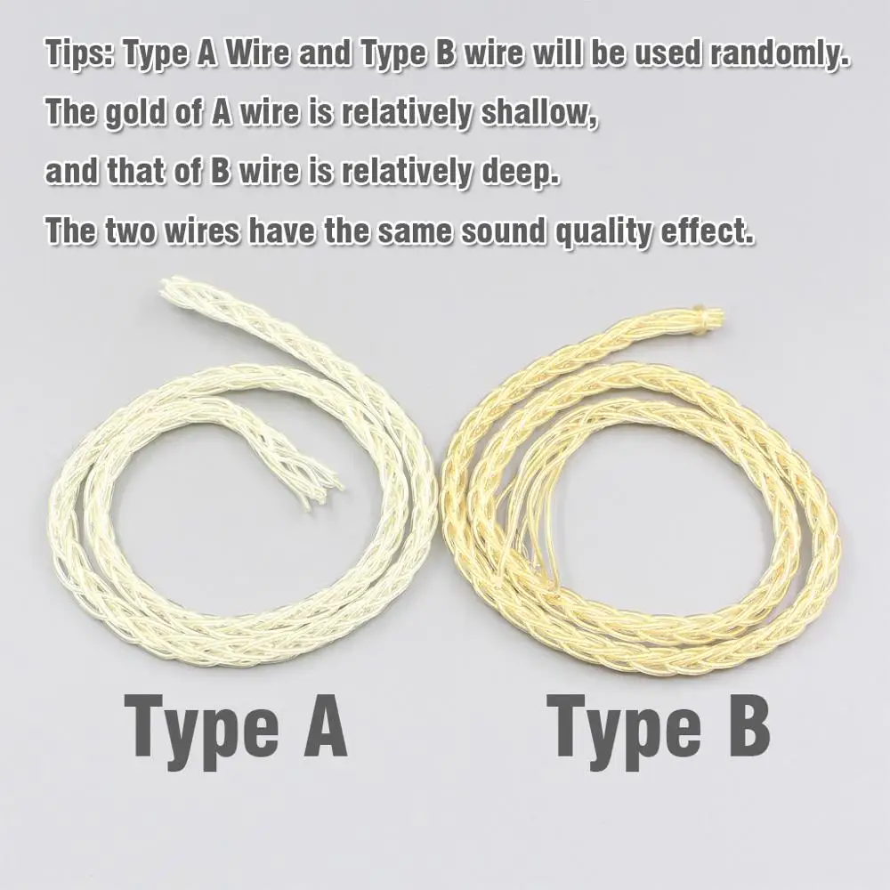 

LN006483 4.4mm 8 Cores 99.99% Pure Silver + Gold Plated Earphone Cable For Audio Technica ATH-ADX5000 ATH-MSR7b 770H 990H A2DC