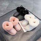 Детские зимние ботинки, модные пушистые теплые плюшевые Водонепроницаемые Детские ботильоны 19-37, Детская удобная обувь с мехом для мальчиков и девочек