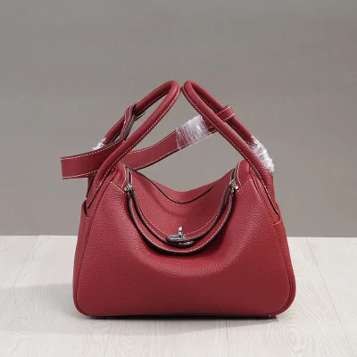 MZORANGE New classic genuine leather women handbags Fashion Lady shoulder bags nineteen color Casual Tote crossbody bag - Color: Burgundy