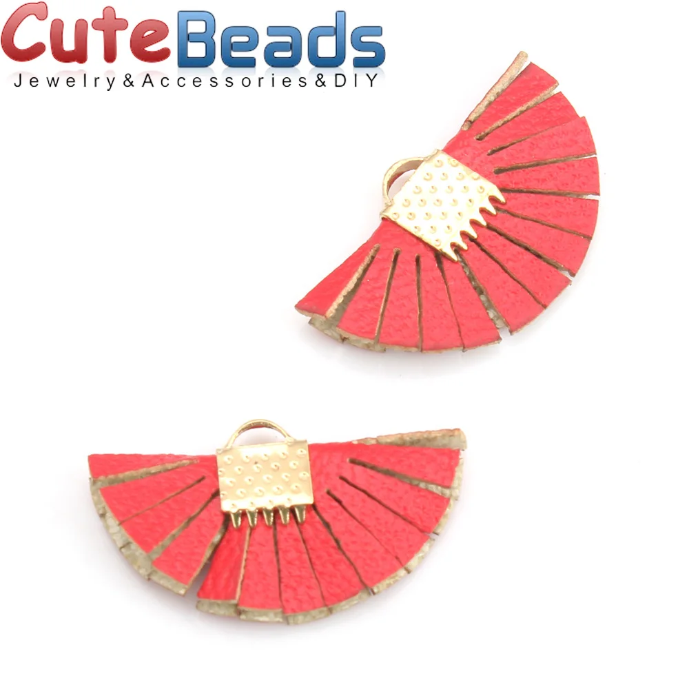 

Free Shipping 20mm Gold Cap Multicolor Faux Leather Butterfly Tassel Earrings Pendant DIY Jewelry Making 20pcs / Lot
