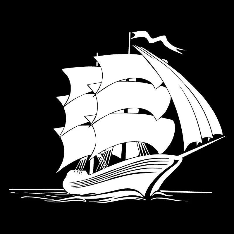 

17.7*14.3CM Retro Marine Transport Ship Car Sticker Fun Motorcycle Vinyl Decals Black/Silver C7-1799