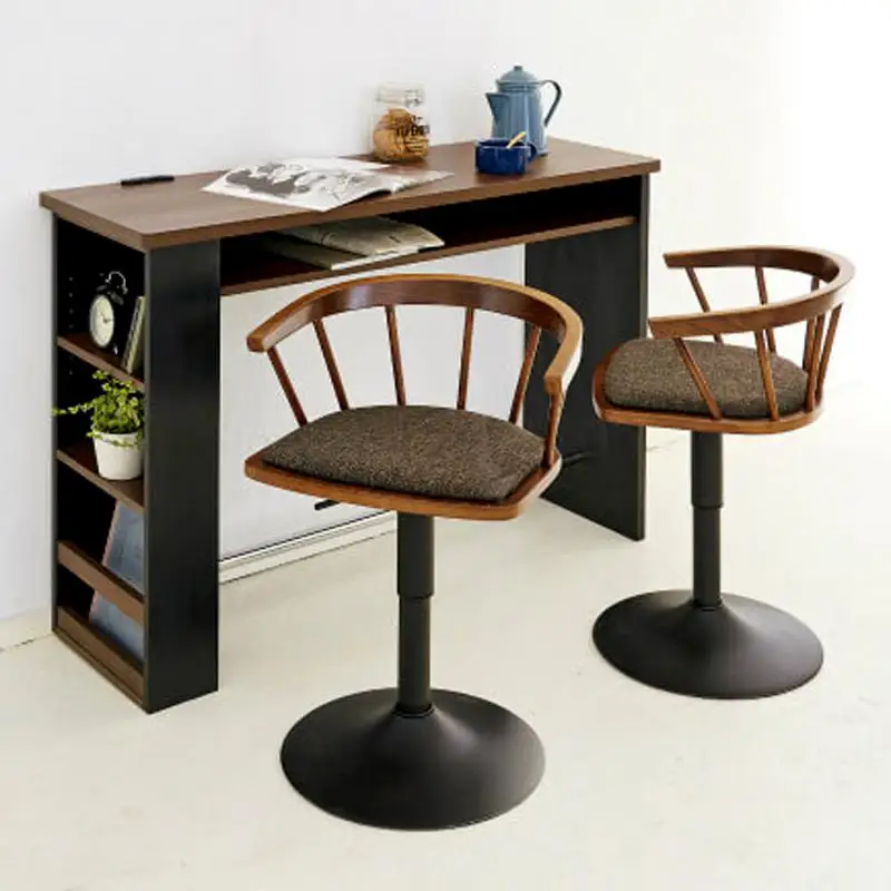 Барный стул из массива дерева высокий вращающийся барный модный простой