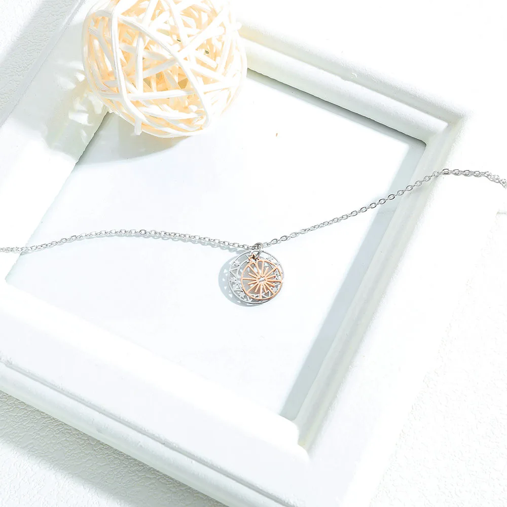 ZooMango модные компас Монета Звезда колесо обозрения нержавеющая сталь кулон