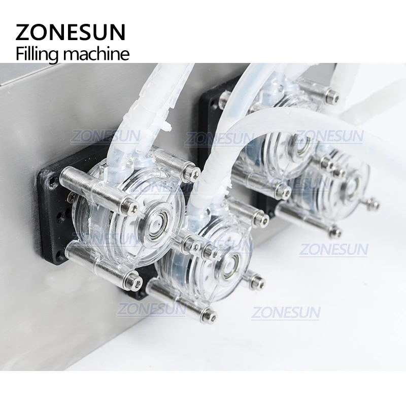 ZONESUN 4 головки Перистальтический заполнитель с насосом полуавтоматический жидкий флакон настольная машина для наполнения сок напитки соевое масло для соуса духи
